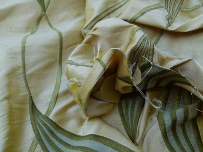 Stunning Scalamandre Fabric - Channing Willow Leaf Honey  Silk Embroidery