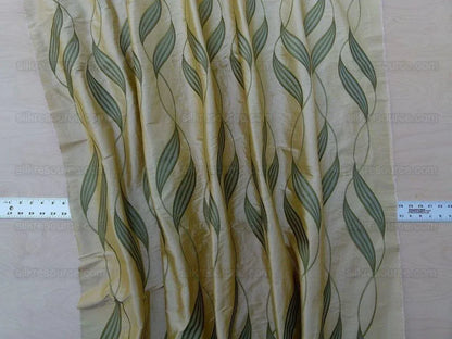 Stunning Scalamandre Fabric - Channing Willow Leaf Honey  Silk Embroidery