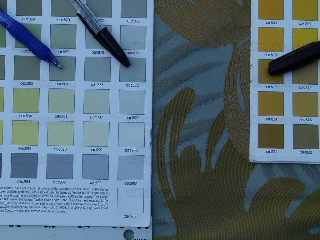 by yard Scalamandre Agostina Blue Foliage 100% Silk Lampas Monstera Leave MSRP USD 234/Y