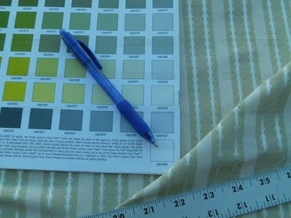 by yard Scalamandre Old World Weavers Helsey Spring Green White Silver Linen Silk Iridescent Stripe MSRP USD 296/Y