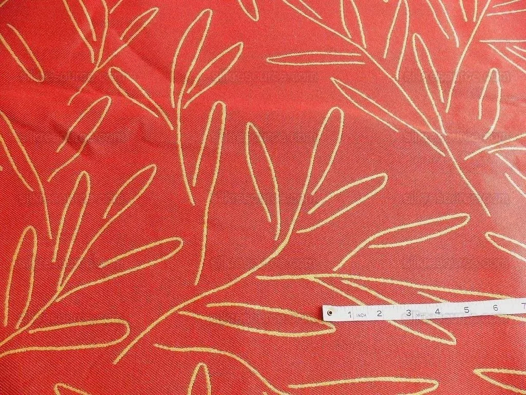 By yard Lee Jofa /Groundworks Outdoor Indoor Tree Sago Weave Red & Gold MSRP168/y