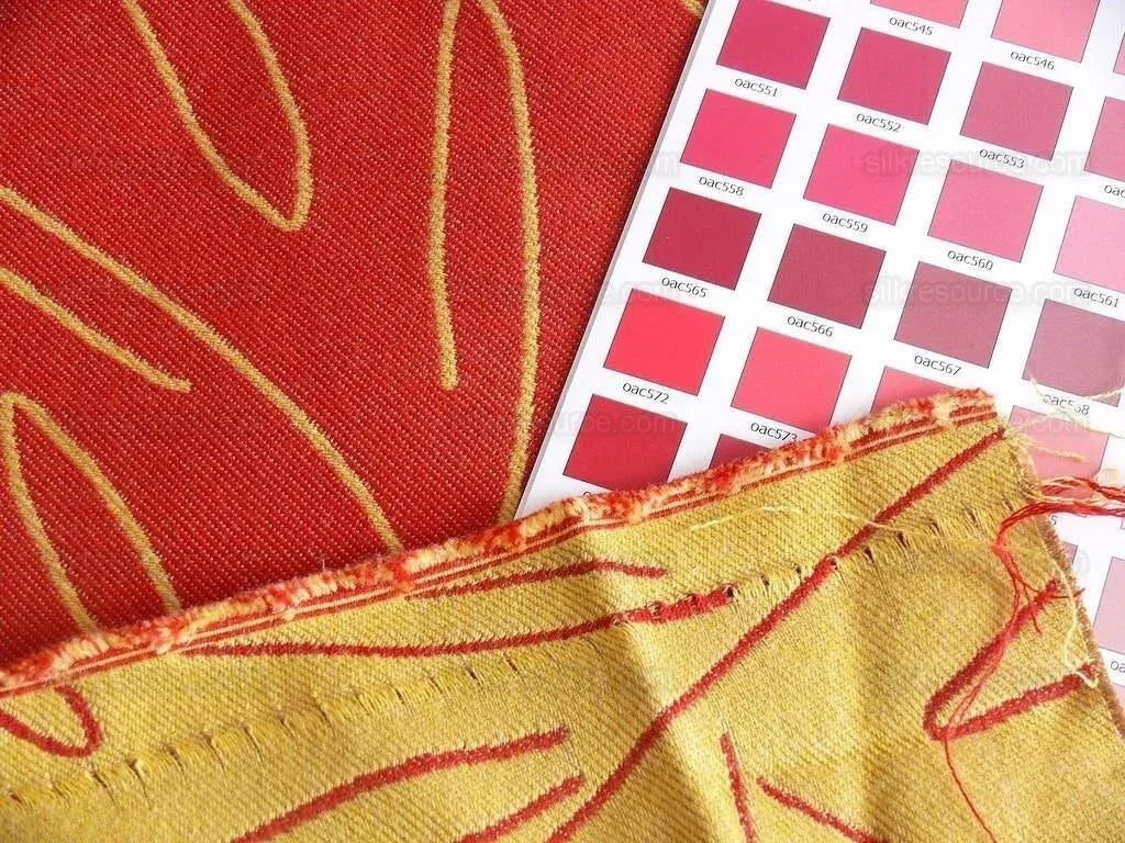 By yard Lee Jofa /Groundworks Outdoor Indoor Tree Sago Weave Red & Gold MSRP168/y