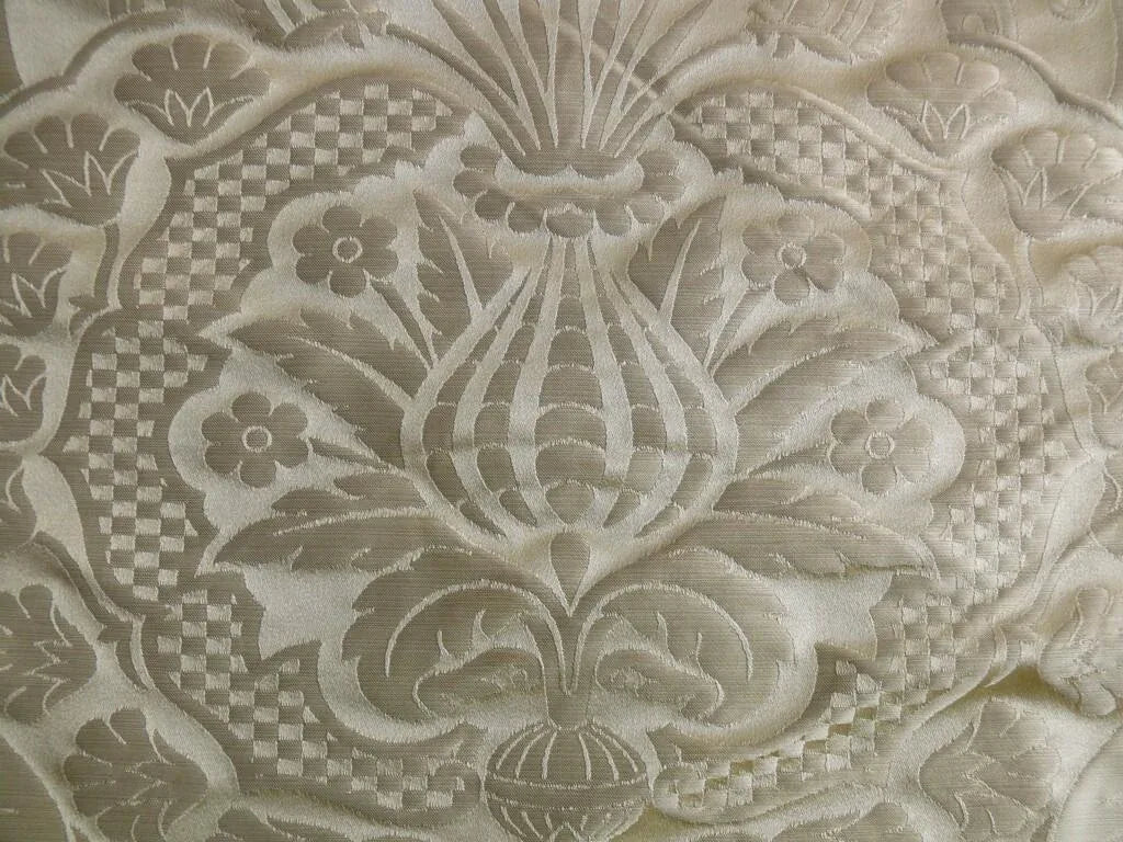 RENAISSANCE ARTICHOKE 100%SILK DAMASK in SUNGLOW