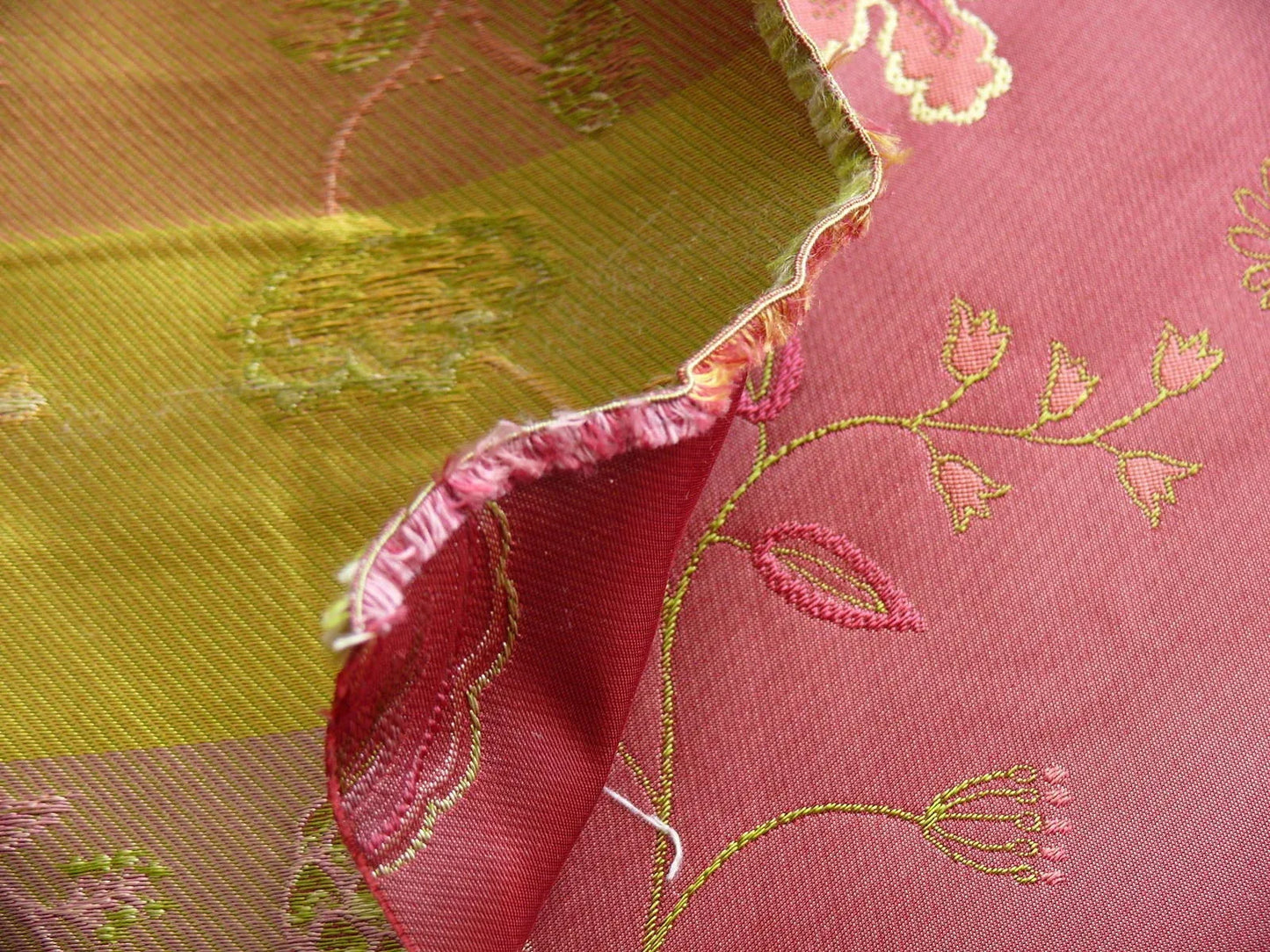 Heavy100%silk Lampas Myth Garden Jiucy Rose Yellow Flower Bty Ms