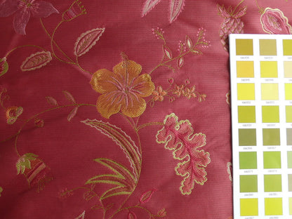 Heavy100%silk Lampas Myth Garden Jiucy Rose Yellow Flower Bty Ms
