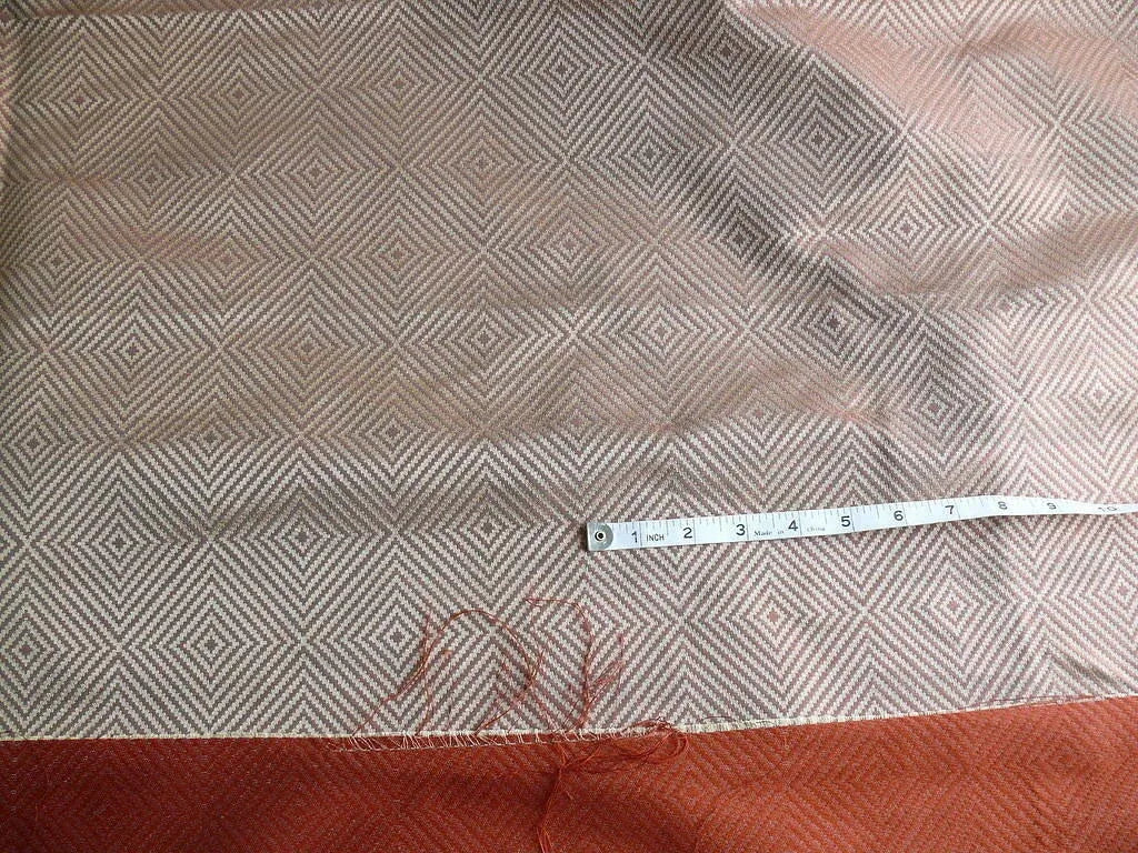 Kravet Coutour Silk Lampas Square Red & Gold 2.2y