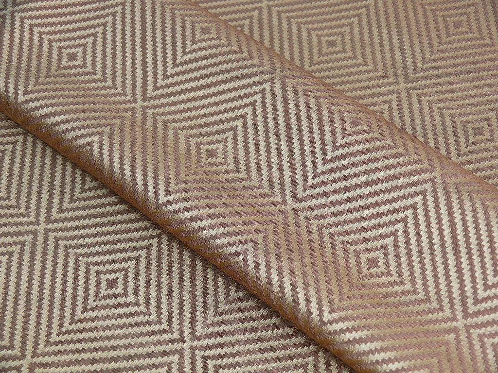 Kravet Coutour Silk Lampas Square Red & Gold 2.2y