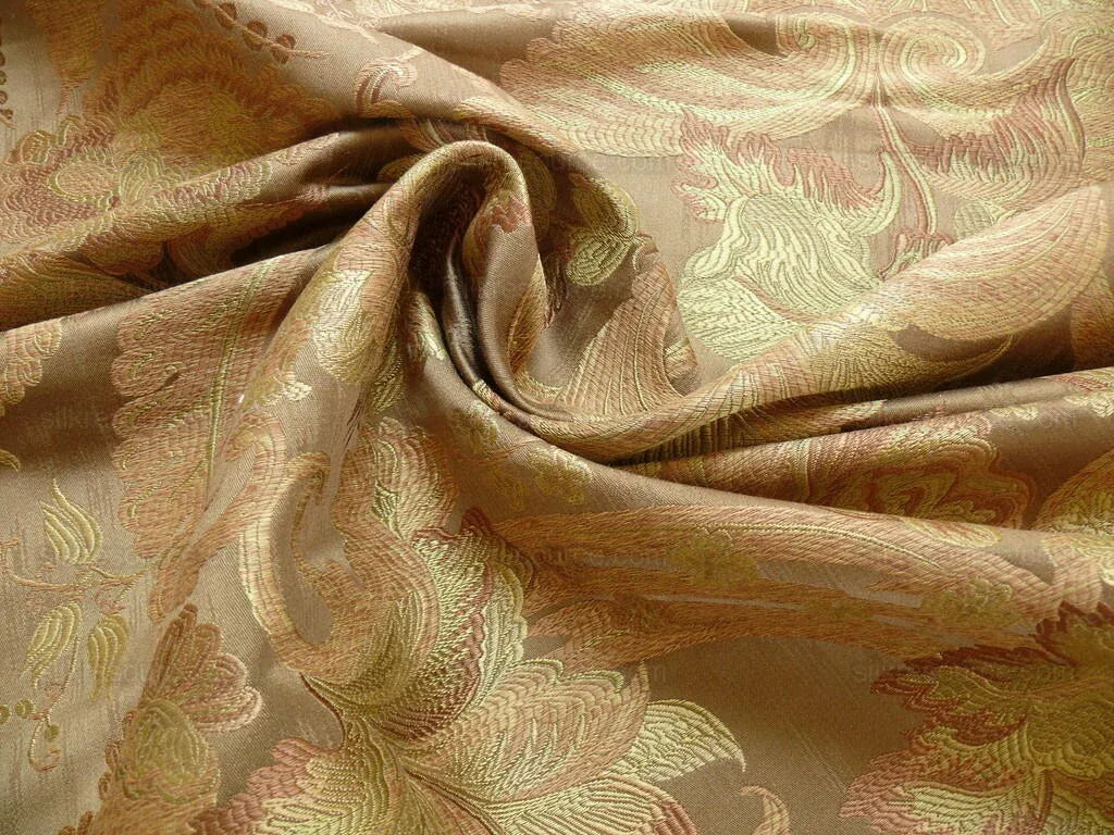 **On hold Coraggio Textile Buonarroti Tobacco Brown Silk Lampas Designed By Michelangelo - 3 yards