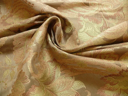 **On hold Coraggio Textile Buonarroti Tobacco Brown Silk Lampas Designed By Michelangelo - 3 yards