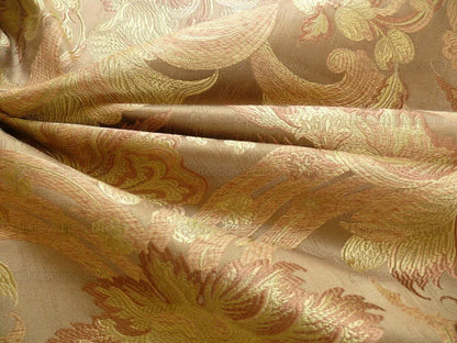 **On hold Coraggio Textile Buonarroti Tobacco Brown Silk Lampas Designed By Michelangelo - 3 yards