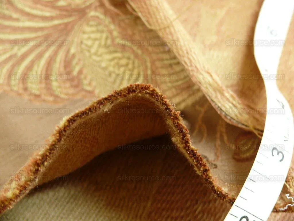 **On hold Coraggio Textile Buonarroti Tobacco Brown Silk Lampas Designed By Michelangelo - 3 yards