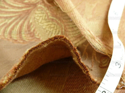**On hold Coraggio Textile Buonarroti Tobacco Brown Silk Lampas Designed By Michelangelo - 3 yards