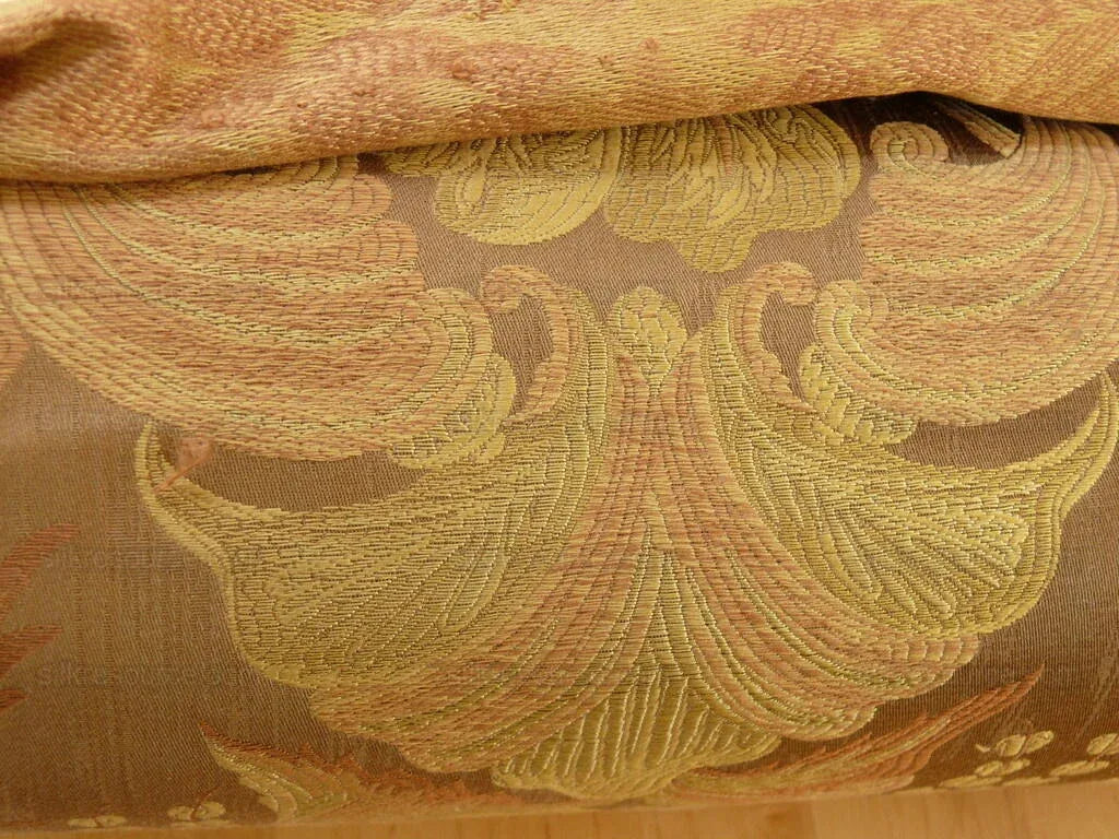 **On hold Coraggio Textile Buonarroti Tobacco Brown Silk Lampas Designed By Michelangelo - 3 yards