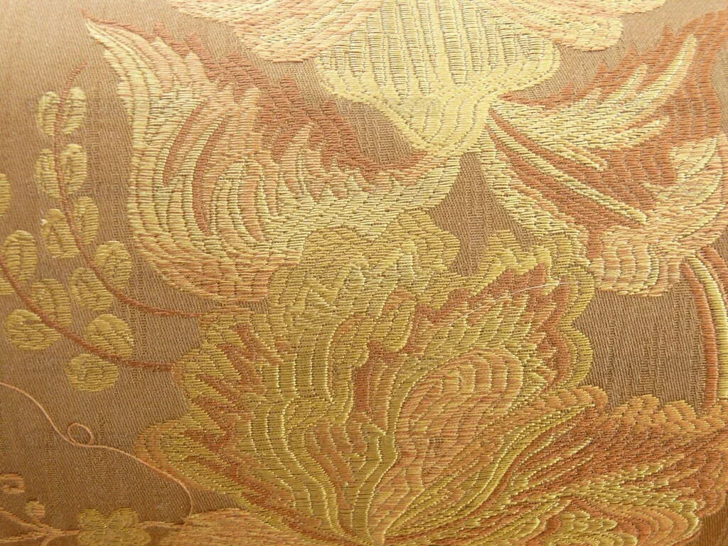 **On hold Coraggio Textile Buonarroti Tobacco Brown Silk Lampas Designed By Michelangelo - 3 yards
