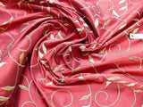 KRAVET EMBROIDERY SILK GOLD LEAF ON BURGUNDY RED Y R$99