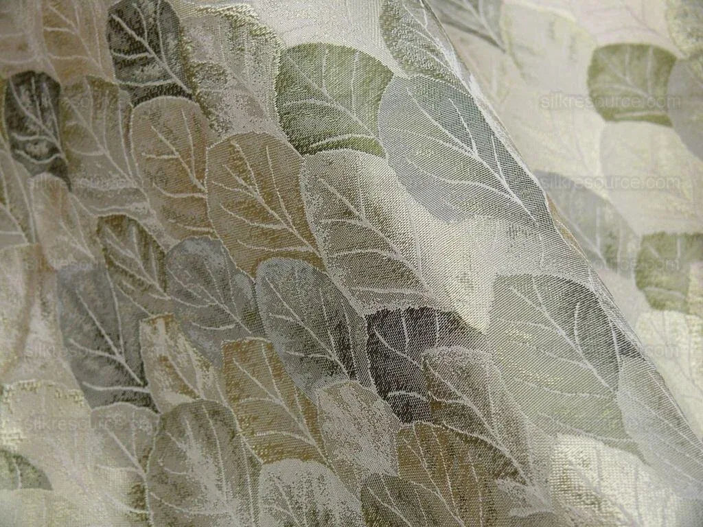 BEACON HILL "SILK LEAF"GREEN SILVER BIRCH BTY MSRP$228/Y