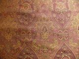 CALICO CORNER 100%SILK LAMPAS PETITE CACHEMIRA CHESTNUT