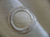 100% SILK DUPIONI CHENILLE EMBROIDERY WHITE "MOON"