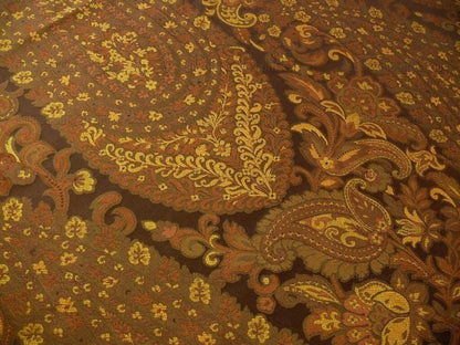 By Yard Hiend 100% Silk Lampas Cashmere Paisley "coffee" MSRP USD200+/yard