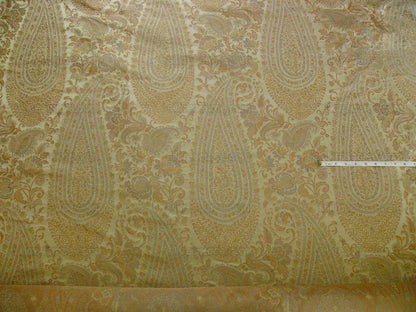 By Yard Fab 100% Silk Lampas Cashmere Paisley "flax" Ivory MSRP USD200+/yard