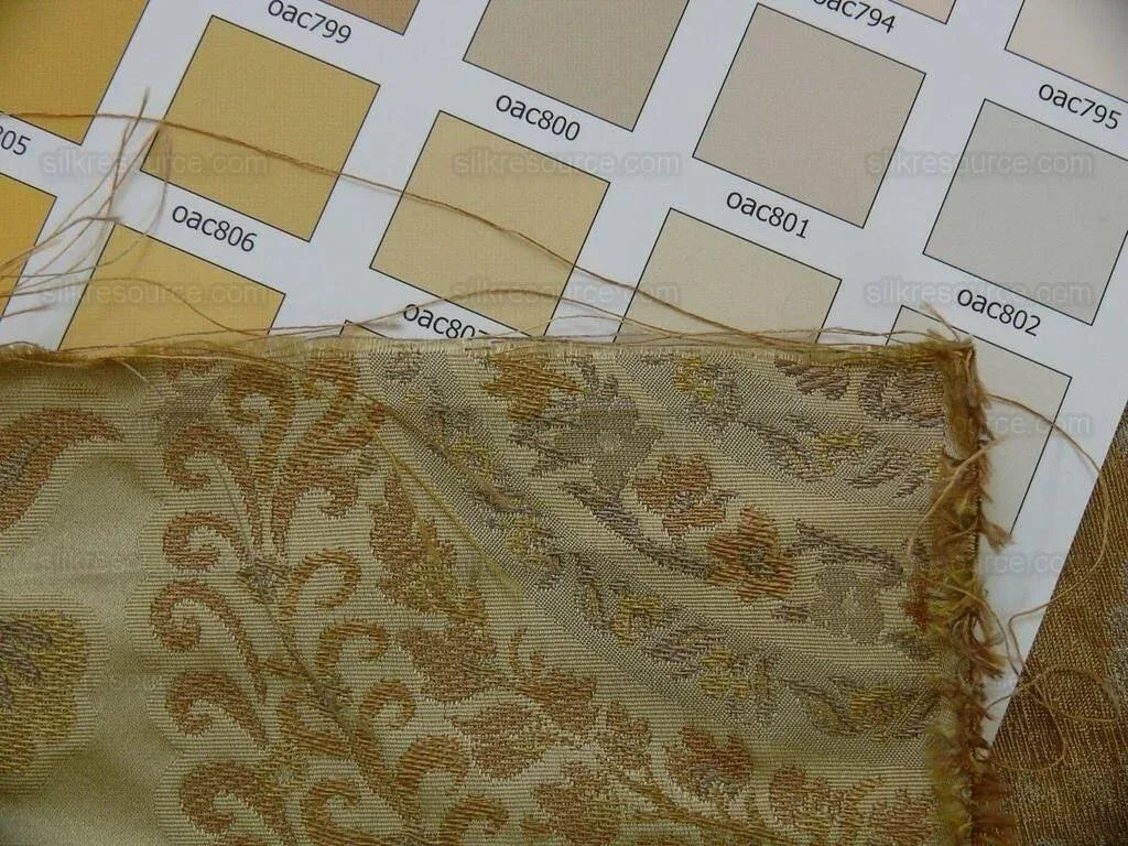 By Yard Fab 100% Silk Lampas Cashmere Paisley "flax" Ivory MSRP USD200+/yard