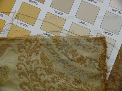 By Yard Fab 100% Silk Lampas Cashmere Paisley "flax" Ivory MSRP USD200+/yard