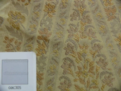 By Yard Fab 100% Silk Lampas Cashmere Paisley "flax" Ivory MSRP USD200+/yard