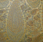 100% SILK LAMPAS CASHMERE PAISLEY SEASIDE BLUE GOLD