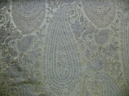 Bty Fab 100% Silk Lampas Cashmere Paisley "pewter" Silver MSRP USD200+/yard