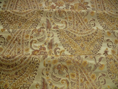 Bty Fab 100% Silk Lampas Cashmere Paisley "straw" Gold MSRP USD200+/yard