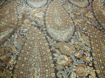 Bty Fab 100% Silk Lampas Cashmere Paisley "sumatra" Brown MSRP USD200+/yard