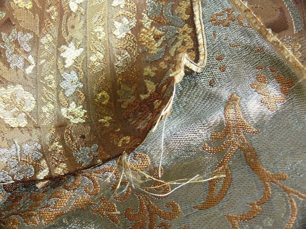 Bty Fab 100% Silk Lampas Cashmere Paisley "sumatra" Brown MSRP USD200+/yard