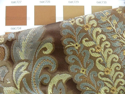 Bty Fab 100% Silk Lampas Cashmere Paisley "sumatra" Brown MSRP USD200+/yard