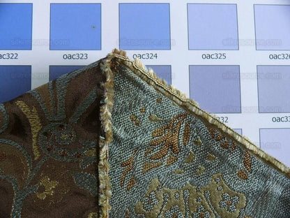 Bty Fab 100% Silk Lampas Cashmere Paisley "sumatra" Brown MSRP USD200+/yard