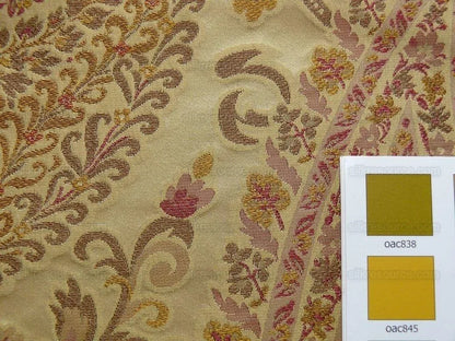 by yard Custom Order By Yard Fab 100% Silk Lampas Cashmere Paisley "claret" Red Pink MSRP USD200+/yard