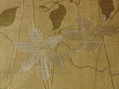 High End 100%silk Lampas Deco Vine Flower "butter" Gold White Green MSRP USD 360/y