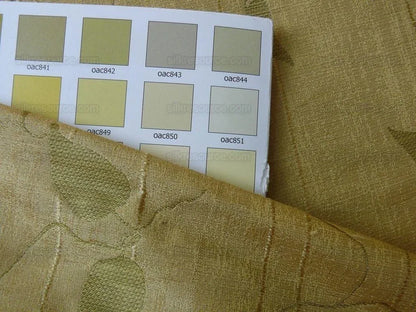 High End 100%silk Lampas Deco Vine Flower "butter" Gold White Green MSRP USD 360/y