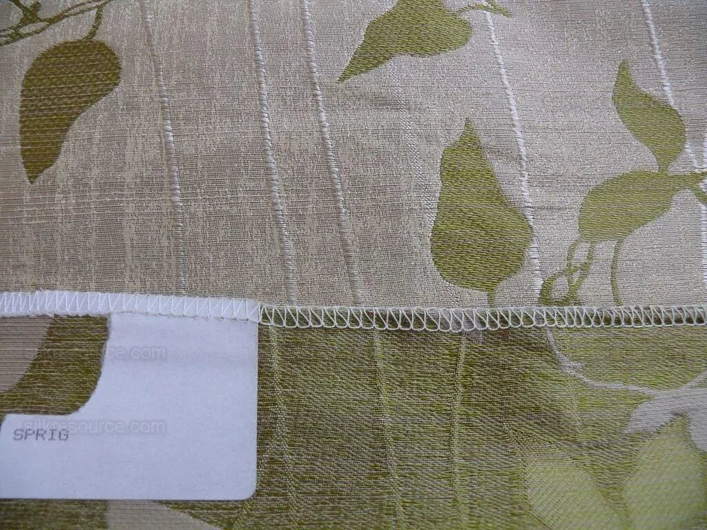 High End 100%silk Lampas Deco Vine Flower "sprig" Silver Gray Green Beige  MSRP USD 360/y