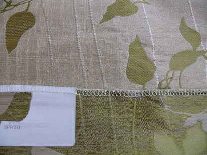 High End 100%silk Lampas Deco Vine Flower "sprig" Silver Gray Green Beige  MSRP USD 360/y