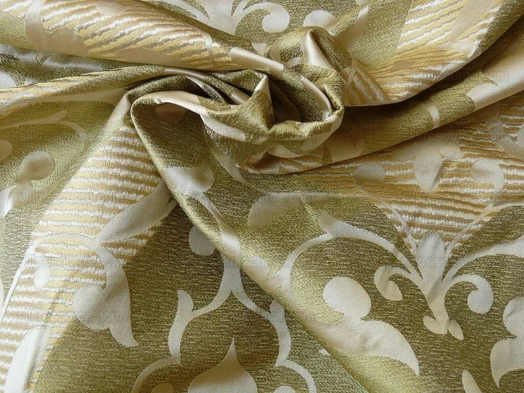 Scalamandre Calvin Fabrics 100%silk Damask Lotus Acadia Green MSRP USD 200+/Y