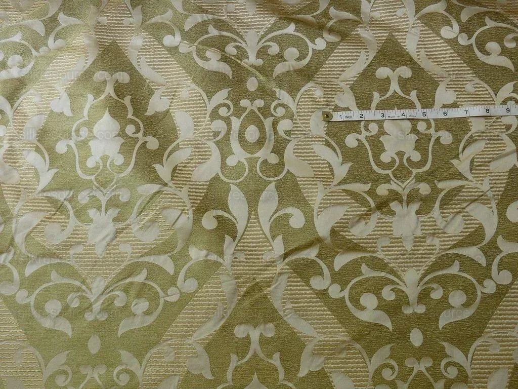 Scalamandre Calvin Fabrics 100%silk Damask Lotus Acadia Green MSRP USD 200+/Y
