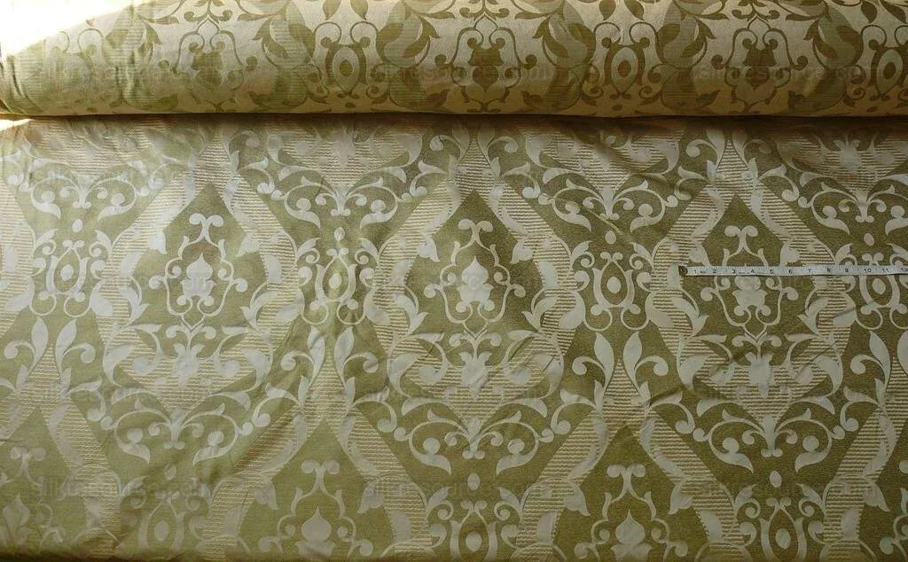 Scalamandre Calvin Fabrics 100%silk Damask Lotus Acadia Green MSRP USD 200+/Y
