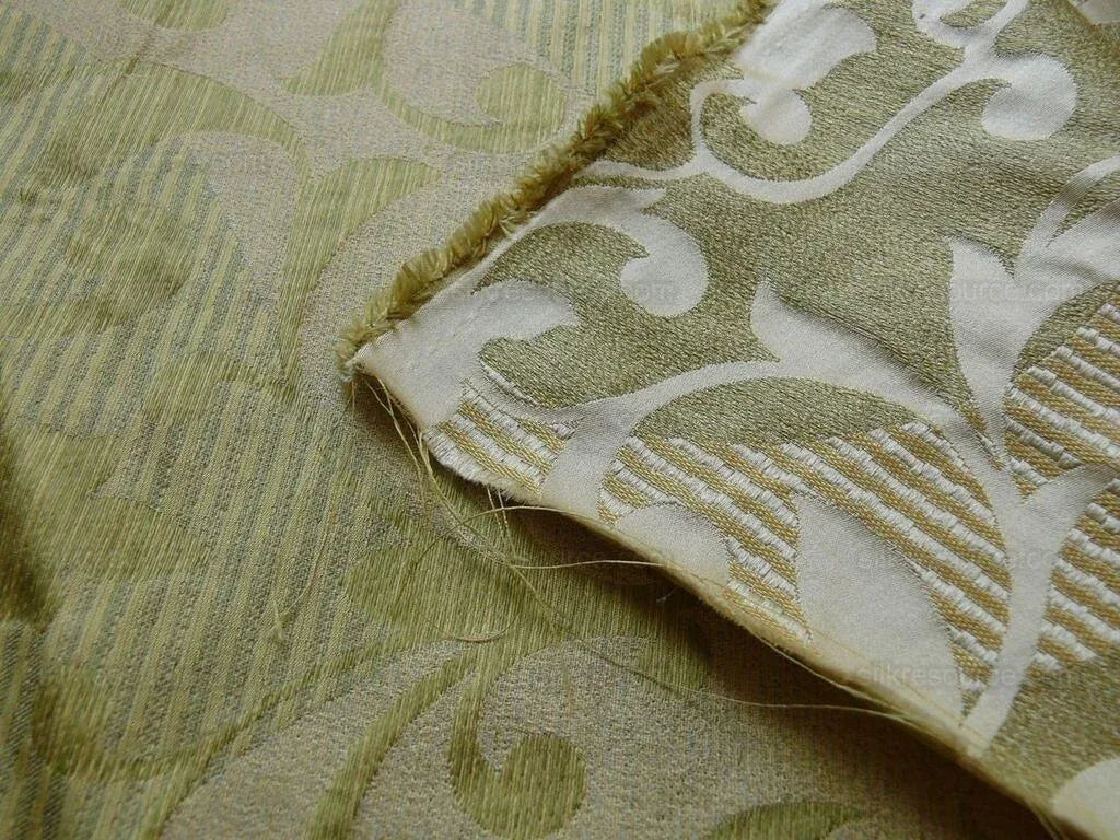 Scalamandre Calvin Fabrics 100%silk Damask Lotus Acadia Green MSRP USD 200+/Y