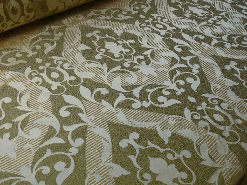 Scalamandre Calvin Fabrics 100%silk Damask Lotus Acadia Green MSRP USD 200+/Y
