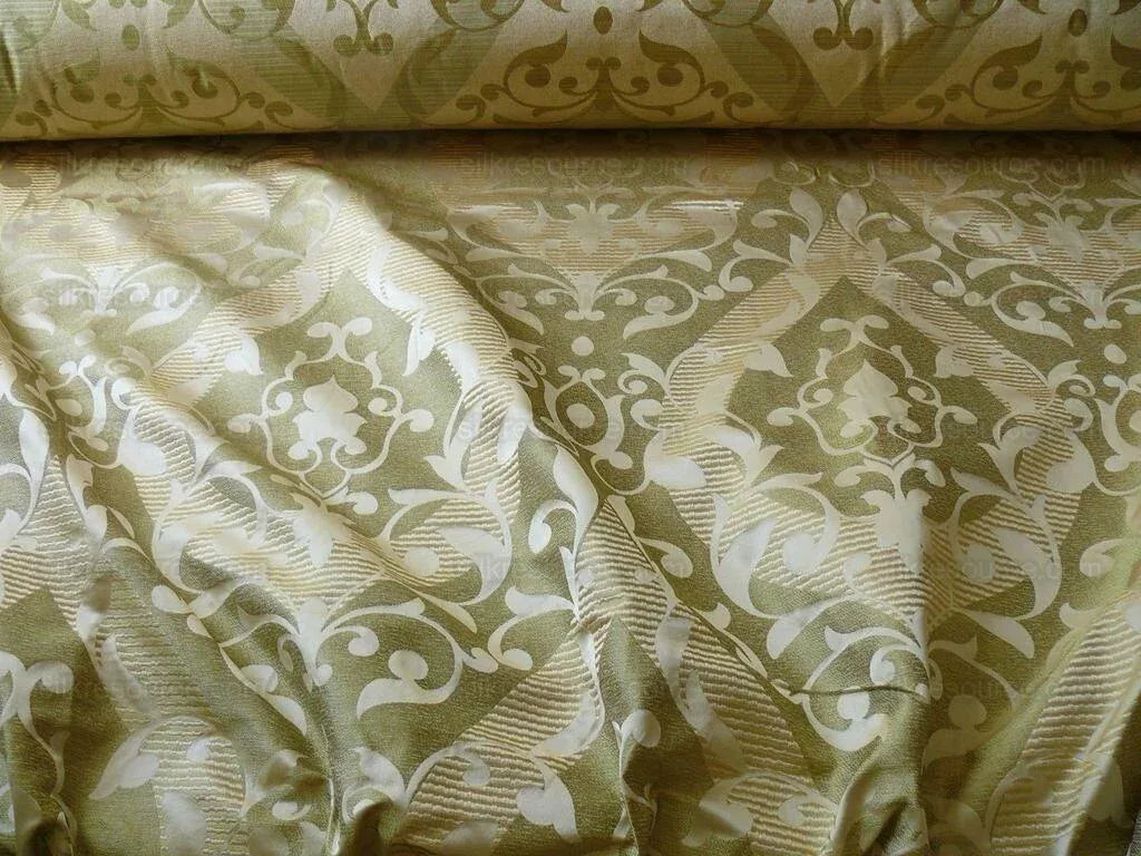 Scalamandre Calvin Fabrics 100%silk Damask Lotus Acadia Green MSRP USD 200+/Y