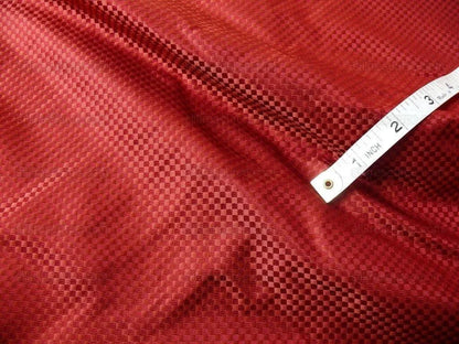 High End 100% Silk Mini Check "mandarin" Red  Crimson Gold Heavy! MSRP USD275/Y