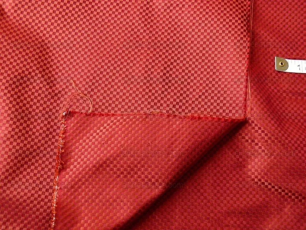 High End 100% Silk Mini Check "mandarin" Red  Crimson Gold Heavy! MSRP USD275/Y