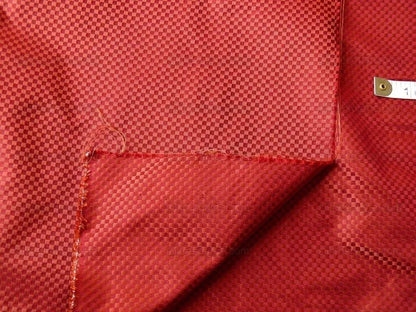 High End 100% Silk Mini Check "mandarin" Red  Crimson Gold Heavy! MSRP USD275/Y