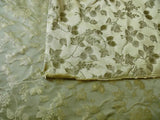 By yard 100% Silk Damask Summer Berry Vine Parsley Green Golden Art Nouveau William Morris