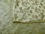 100% SILK DAMASK SUMMER BERRY VINE PARSLEY GREEN BTY